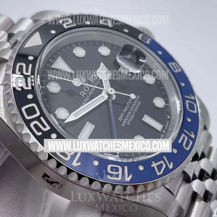 Rolex GMT Master II Batman 116710BLNR de Acero Inoxidable Mejor Edicion Dial Negro con Bisel de Ceramica Negra Azul