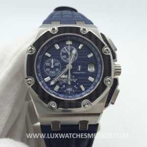 Royal Oak Offshore Chronograph Juan Pablo Montoya Mejor Edición Dial Azul con Correa de Cuero Azul