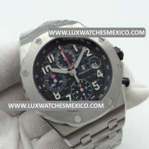 Royal Oak Offshore Chronograph de Acero Inoxidable Mejor Edición Dial Negro con Pulsera de Acero Inoxidable