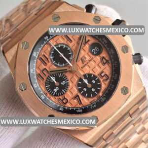 Royal Oak Offshore Chronograph con Laminas de Oro Rosa de 18k Mejor Edición Dial y Bisel laminados en Oro Rosa de 18k