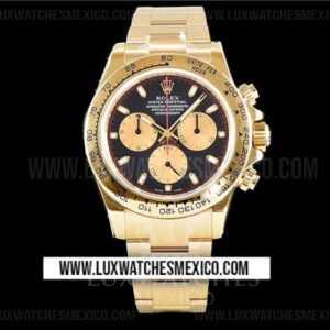 Rolex Daytona 116508 Paul Newman con Laminas de Oro Amarillo de 18k Mejor Edición Dial Negro