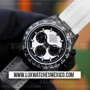 Rolex Daytona DIW de Fibra de Carbono Forjado Mejor Edición Dial Blanco con Correa de Nylon Blanco