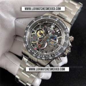 Rolex Daytona ''La Montoya'' Artesanos de Ginebra de Acero Inoxidable Mejor Edición Dial Skeleton