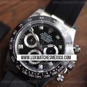Rolex Daytona 116519LN de Acero Inoxidable Mejor Edición Dial Negro con Indicadores de Zirconias