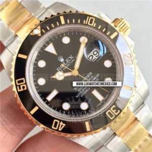 Rolex Submariner 116613LN de Acero Inoxidable con Laminas de Oro Amarillo de 18k Mejor Edición Bisel de Cerámica Negro con Dial Negro