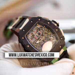 Richard Mille RM011 Forged Carbon Mejor Edición Dial de Esqueleto con Correa de Caucho con Camuflaje