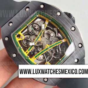 Richard Mille RM 61-01 Yohan Blake Mejor Edición Dial de Esqueleto con Correa de Caucho Negro