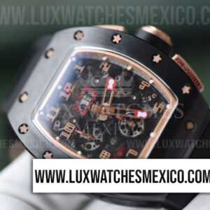 Richard Mille RM 011 Felipe Massa Chronograph Cerámica Mejor Edición Dial de Esqueleto con Correa de Caucho Negro