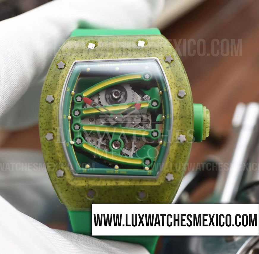 Richard Mille RM 059 Yohan Blake Edici n Limitada con Dial de Esqueleto con Correa de Caucho Verde