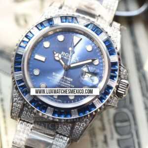 Rolex Submariner Date 116610LN de Acero Inoxidable Mejor Edición Bisel Pavimentado de Zirconias Azules