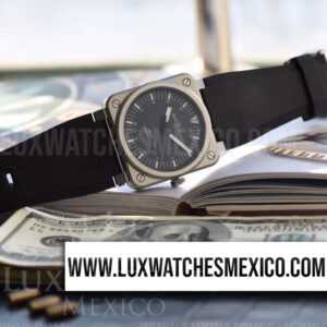 Bell & Ross BR 03-92 Horograph de Acero Inoxidable Mejor Edición Dial Negro con Correa de Caucho Negro