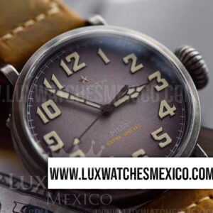 Zenith Pilot Type 20 Extra Special de Acero Inoxidable Mejor Edición Dial Gris con Correa de Cuero Marrón