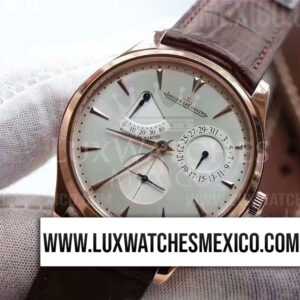 Jaeger LeCoultre Master Ultra Thin Reserve de Marche con Laminas de Oro Rosa de 18k Mejor Edición Dial Blanco