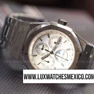 Royal Oak Perpetual Calendar de Acero Inoxidable Mejor Edición Dial Blanco con Pulsera de Acero Inoxidable