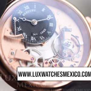 Breguet Tradition 7057BR con Laminas de Oro Rosa de 18k con Reserva de Energía Mejor Edición Dial de Esqueleto Laminado en Oro Rosa con Correa de Cuero Negro