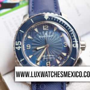Blancpain Fifty Fathoms Blue de Acero Inoxidable Mejor Edición Dial Azul con Correa de Nylon Azul