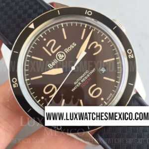 Bell & Ross Vintage BR123 Sport Heritage de Acero Inoxidable Mejor Edición Dial Marrón con Correa de Caucho Negro