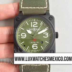 Bell & Ross BR 03-92 Military Type PVD Mejor Edición Dial Verde con Correa de Nylon Verde