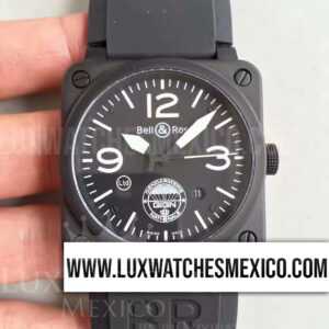 Bell & Ross BR 03-92 PVD GIGN Mejor Edición Dial Negro con Correa de Caucho Negro