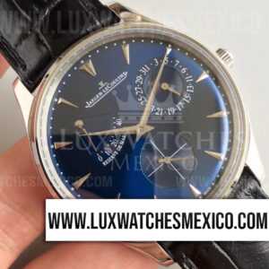 Jaeger LeCoultre Master Ultra Thin Reserve de Marche de Acero Inoxidable Mejor Edición Dial Azul