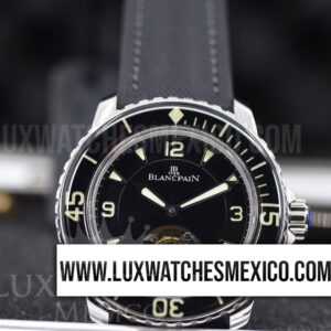 Blancpain Fifty Fathoms Tourbillon de Acero Inoxidable Mejor Edición Dial Negro con Correa de Nylon Negro