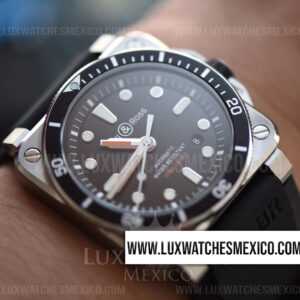 Bell & Ross BR 03-92 Diver de Acero Inoxidable Mejor Edición Dial Negro con Correa de Caucho Negro(Correa de Nylon Gratis)