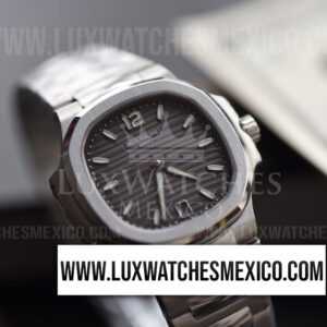 Patek Philippe Nautilus Ladies 7118 de Acero Inoxidable Mejor Edición Dial Gris con Pulsera de Acero Inoxidable