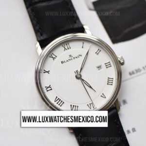 Blancpain Villeret Ultra Slim de Acero Inoxidable Mejor Edición Dial Blanco con Correa de Cuero Negro