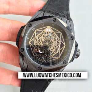 Hublot Big Bang Unico Sang Bleu PVD Mejor Edición Dial de Esqueleto con Correa de Caucho Negro