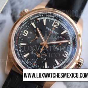 Jaeger LeCoultre Polaris Geographic con Laminas de Oro Rosa de 18k Mejor Edición Dial Negro Texturizado
