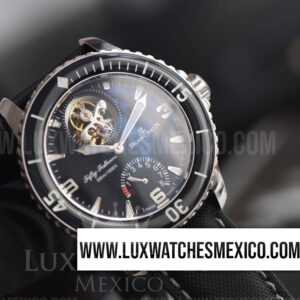Blancpain Fifty Fathoms Tourbillon 8 Days de Acero Inoxidable Mejor Edición Dial Negro con Correa de Nylon Negro
