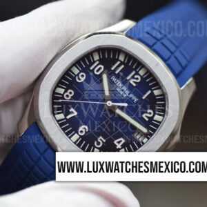 Patek Philippe Aquanaut 5168G Acero Inoxidable Mejor Edición Dial Azul Texturizado con Correa de Caucho Azul