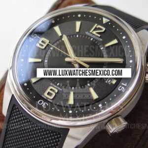 Jaeger LeCoultre Polaris Date de Acero Inoxidable Mejor Edición Dial Negro con Correa de Caucho Negro