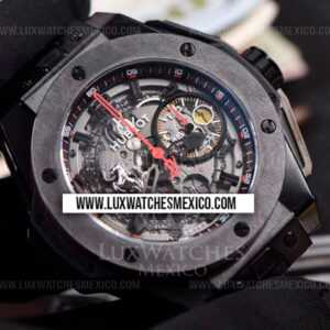 Hublot Big Bang Unico Ferrari Cerámica Negra Mejor Edición Dial de Esqueleto con Correa de Caucho Negro