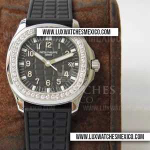 Patek Philippe Aquanaut 5068R Acero Inoxidable Mejor Edición Dial Negro Texturizado con Correa de Caucho Negro