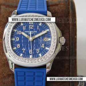 Patek Philippe Aquanaut 5067A Acero Inoxidable Mejor Edición Dial Azul Texturizada con Correa de Caucho Azul