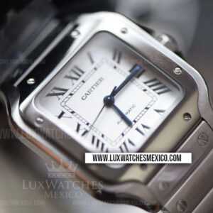 Cartier Santos de Cartier 35 mm de Acero Inoxidable Mejor Edición Dial Blanco con Pulsera de Acero Inoxidable