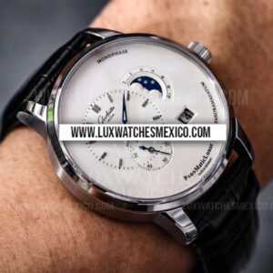 Glashutte Original PanoMaticLunar Mejor Edición Dial Blanco con Correa de Cuero Negro
