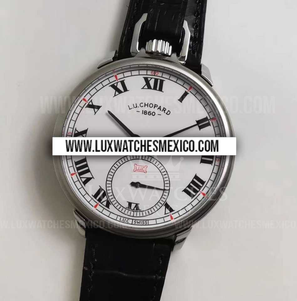 Chopard L.U.C. Louis Ulysse The Tribute de Acero Inoxidable Mejor Edici n Dial Blanco con Correa de Cuero Negro