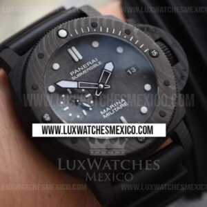 Panerai Luminor Marina Militare Submersible 47 mm Carbotech Mejor Edición Dial de Carbono con Correa de Caucho Negro (Correa de Cuero Gratis)