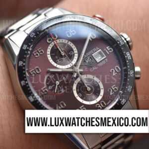 TAG Heuer Carrera CAL.1887 de Acero Inoxidable Mejor Edición Bisel de Cerámica Negro con Dial Purpura