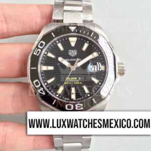 TAG Heuer Aquaracer Calibre 5 Acero Inoxidable 43 mm Mejor Edición Bisel de Cerámica Negro Dial Negro con Pulsera de Acero Inoxidable