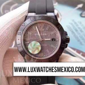 Bvlgari Diagono Magnesium PVD Mejor Edición Dial Gris Texturizado con Correa de Caucho Negro