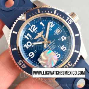 Breitling Superocean II 44 de Acero Inoxidable Mejor Edición Dial Azul con Correa de Caucho Azul