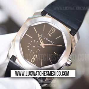 Bvlgari Octo Finissimo Automatique de Acero Inoxidable Mejor Edición Dial Negro con Correa de Cuero Negro