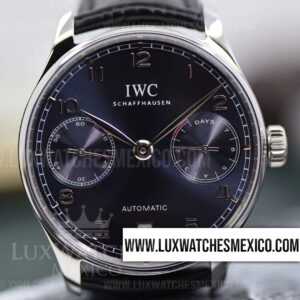 IWC Portuguese Automatic IW500109 de Acero Inoxidable Mejor Edición Dial Azul con Correa de Cuero Negro