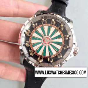 Roger Dubuis Excalibur Caballeros de la mesa redonda II Mejor Edición sobre correa de piel negra