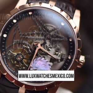 Roger Dubuis Excalibur Mejor Edición RDDBEX0392 Caratula Skeleton con laminas oro rosa 18K