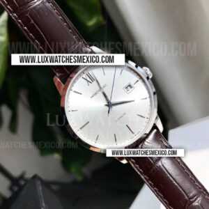 Montblanc Heritage Spirit Date de Acero Inoxidable Mejor Edición Dial Blanco con Correa de Cuero Marrón