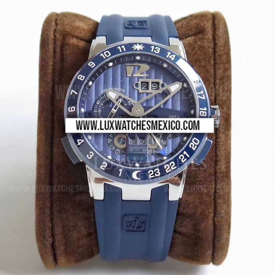 Ulysse Nardin El Toro GMT Perpetual Calendar de Acero Inoxidable Mejor Edici n con Correa de Caucho Azul